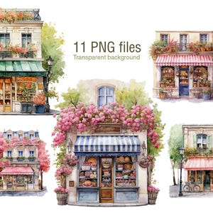 Clipart café parisien mignon, aquarelle PNG, clipart café, boulangerie française, usage commercial, journal indésirable