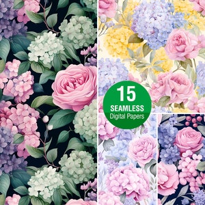 Floral Seamless pattern Digital paper, Tile patterns for sublimation design, junk journal, card making