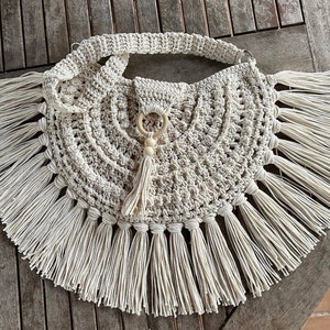 Sac fait main crochet à franges pour l'été boho chic image 5