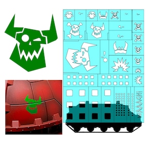 Orcs Stencil for Miniature Wargame Painting