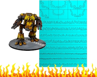 Flames Stencil for Painting Miniature Wargaming