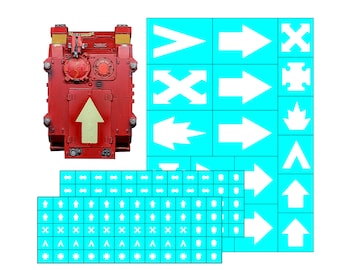 Unit Iconography Stencil for Painting Miniature Wargame Vehicles and Infantry