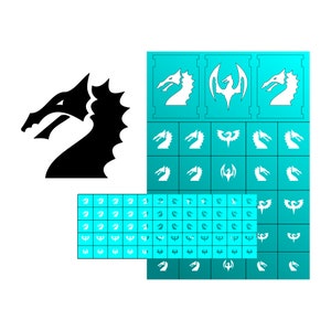Dragon Stencil for Painting Miniature Wargaming