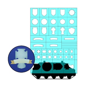 Heraldry Builder Stencil for Miniature Wargame Painting