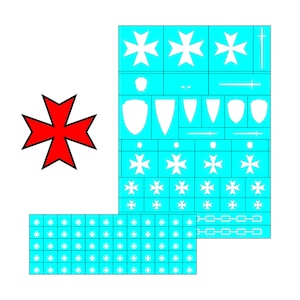 Templar Knights Stencil for Miniature Wargaming