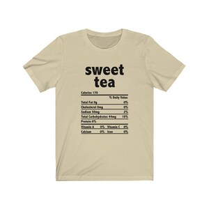 Sweet Tea Thanksgiving, Christmas, Holiday, Celebration Dinner Dish Tshirt, Family Shirt, Nutritional, Unisex Jersey Short Sleeve
