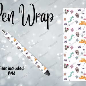 Dia de Los Muertos Pen Wrap, Dzień Zmarłych, Epoxy Pen, Natychmiastowe pobranie cyfrowe, Plik PNG