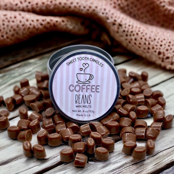 Coffee Beans Wax Melts, Coffee Scents, Strong Scented Wax Melts, Realistic Wax Melts, Gift, Metal Tin, Latte Scents, Coffee Shop Wax Melts