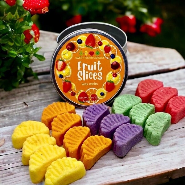 Fruit Slices Scented Wax Melts, Fruity Scents, Fruit Slice Candy Wax Melts, Strong Scented, Realistic Food Melts for Warmer, Fake Food Melts