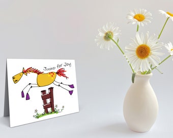 Humphrey Takes a Leap Encouraging Notecard - YELLOW (Digital Download)