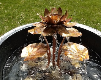 Water lily copper fountain