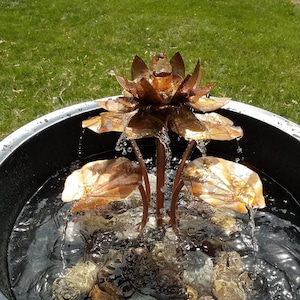 Water lily copper fountain