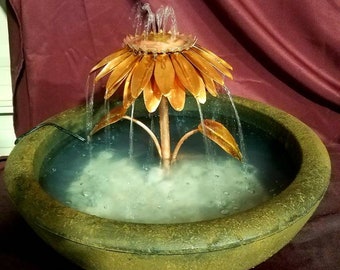 Tabletop Copper Daisy fountain