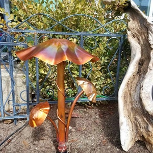 Large copper mushroom trio