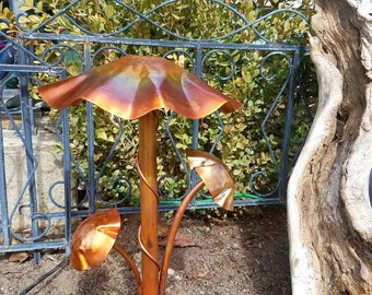 Large copper mushroom trio