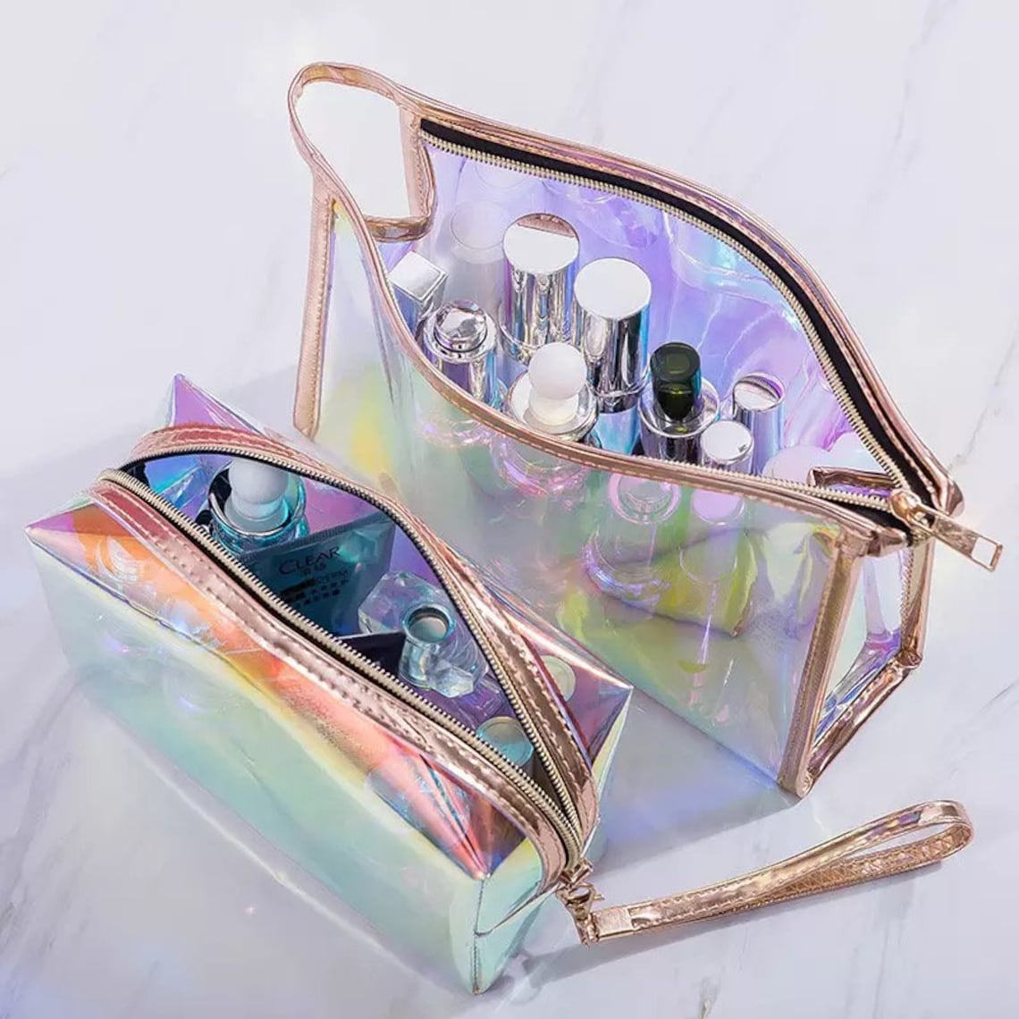 Holographic luxury custom cosmetic makeup bag wholesale Etsy