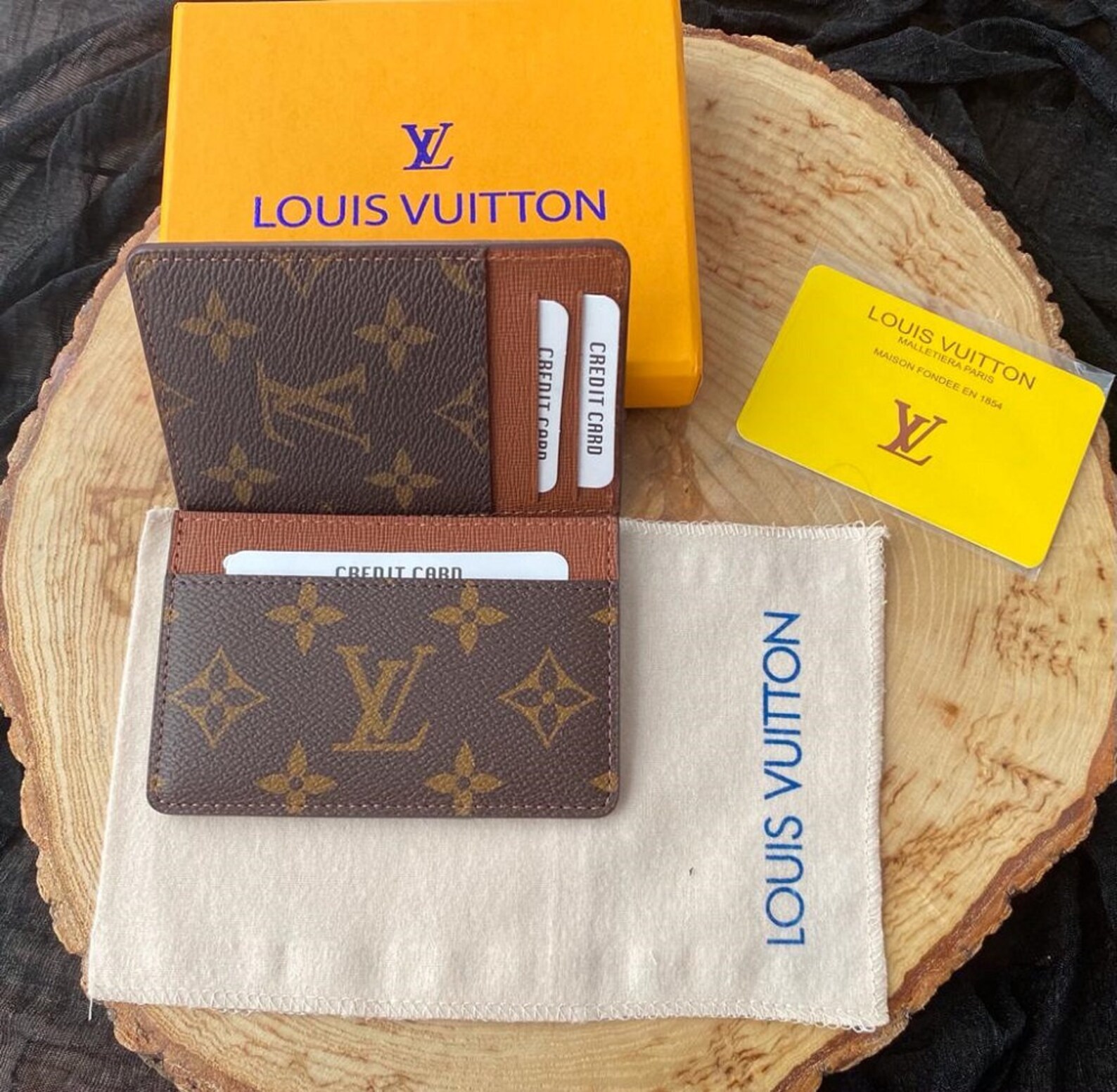 Redesigned authentic handmade LV wallet credit card holder Etsy