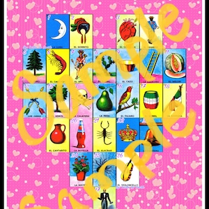 Digital Loteria Board Pink Board
