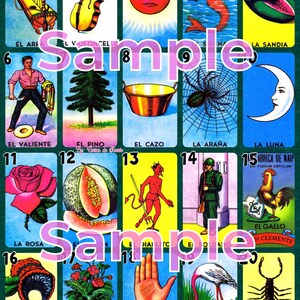 Digital Loteria Board Instant Download
