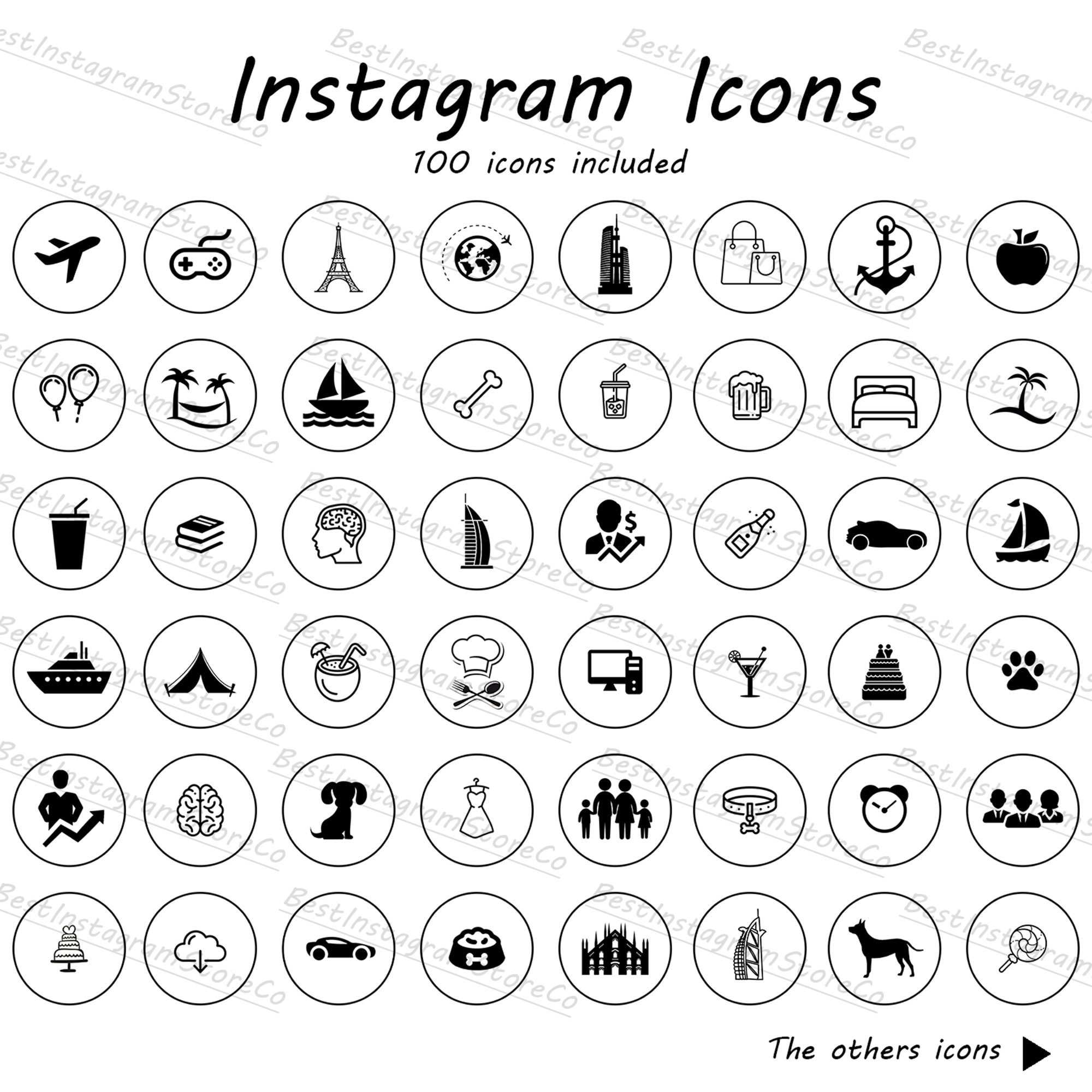 100 Instagram Highlights Icons Instagram Highlight Cover | Etsy