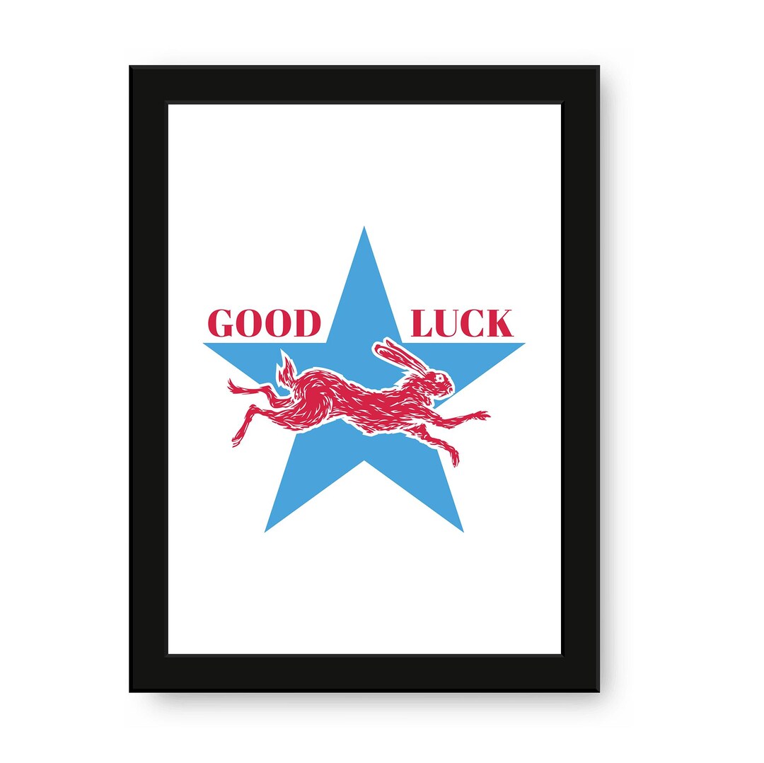 Good Luck Rabbit Quote Good Luck Rabbit Poster | Modern Motivational Art (digital Download) - Etsy