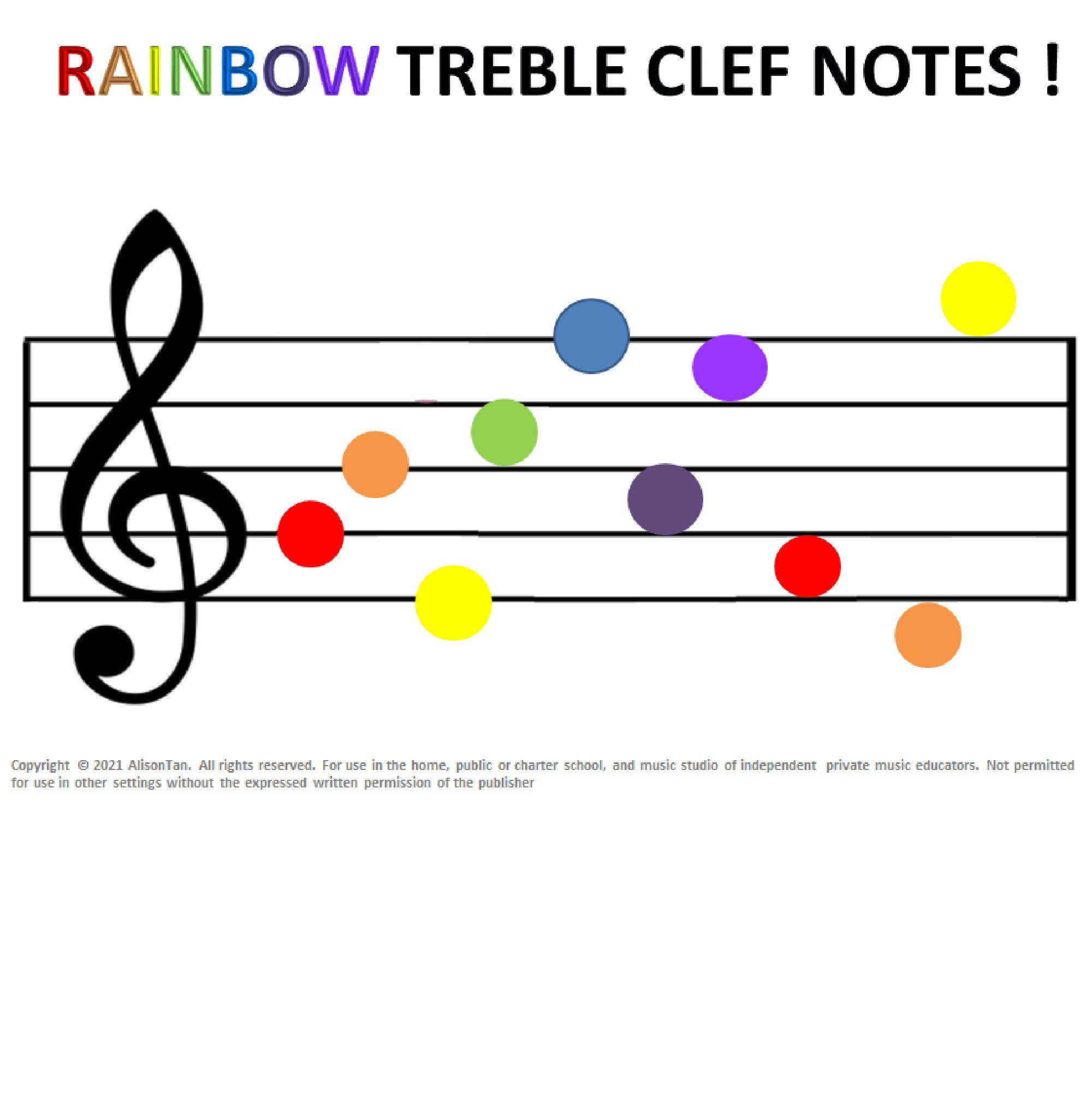 Rainbow Music Notes Reading powerpoint Great for Inperson or Online