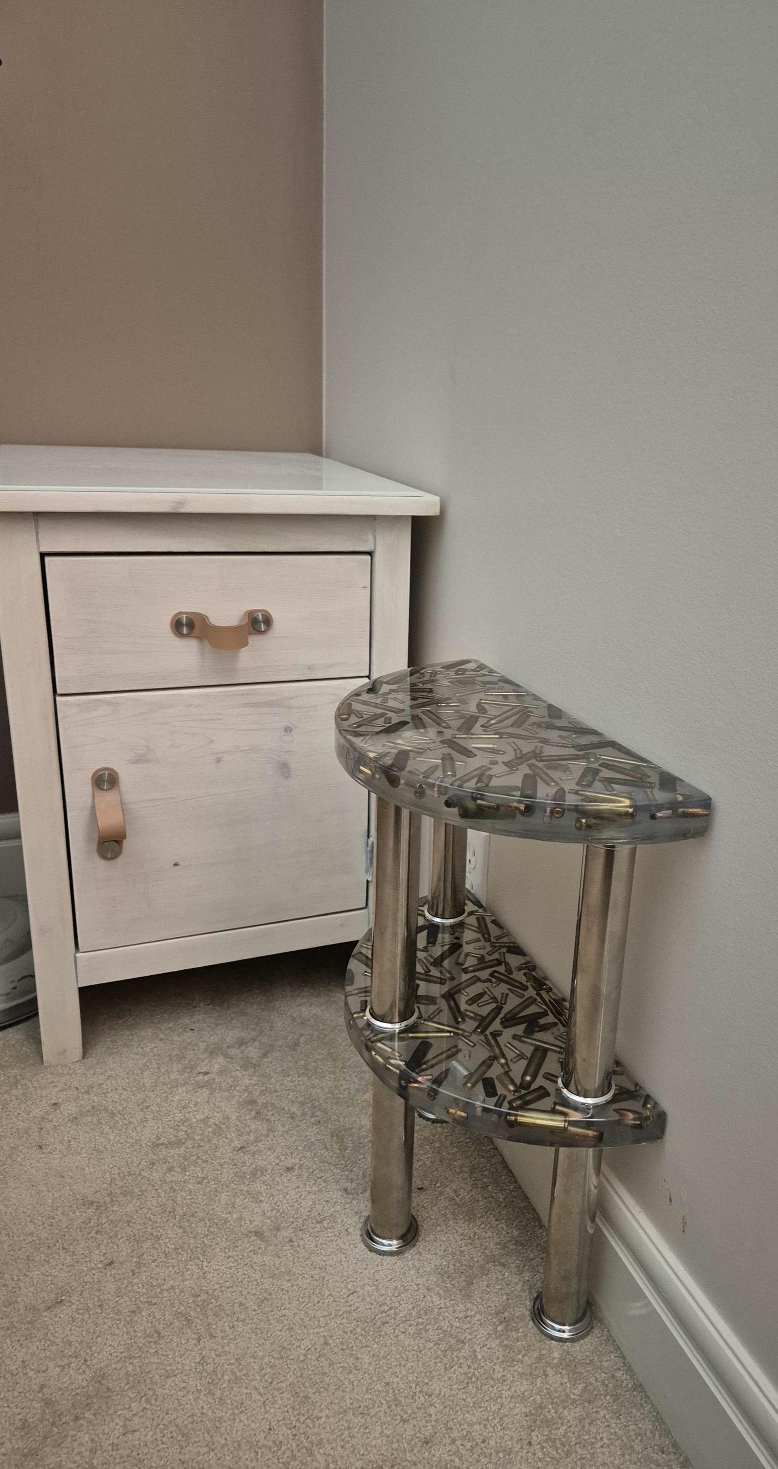 Bullets Table Living Room Wood Resin Table Class Coffee Side End Table ...