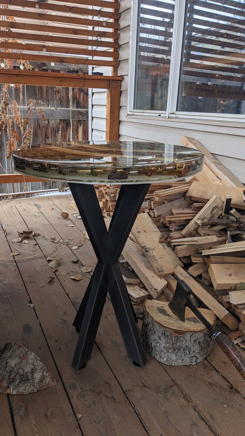 Bullets Table Living Room Wood Resin Table Class Coffee Side End Table