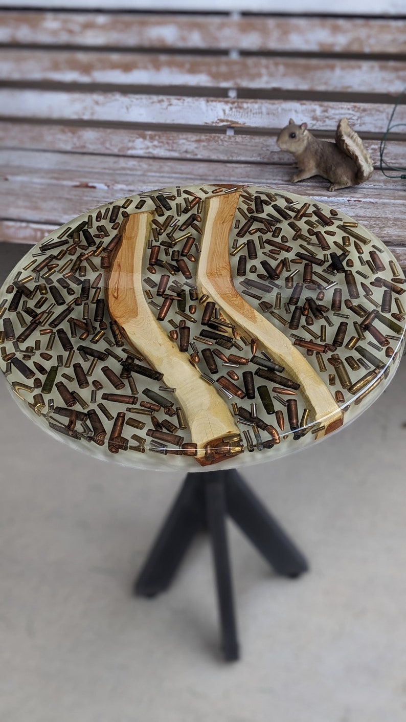 Bullets Table Living Room Wood Resin Table Class Coffee Side End Table