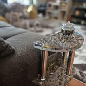 Bullets Table Living Room Wood Resin Table Class Coffee Side End Table ...