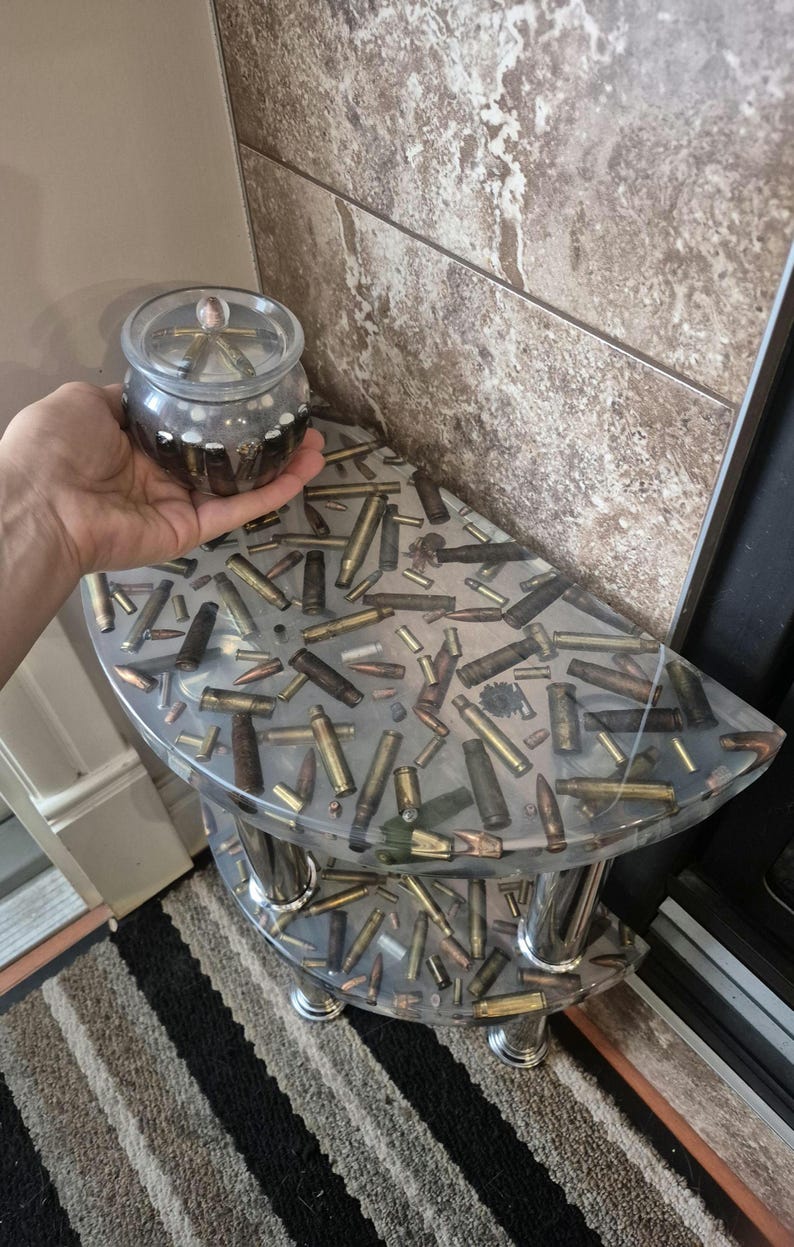 Bullets Table Living Room Wood Resin Table Class Coffee Side End Table ...