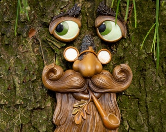 Tree Faces Decor Outdoor – Tree Hugger Yard Art Garden Decoration – Unique Bird Feeders for Outdoors and Indoors – Old Man Tree Art