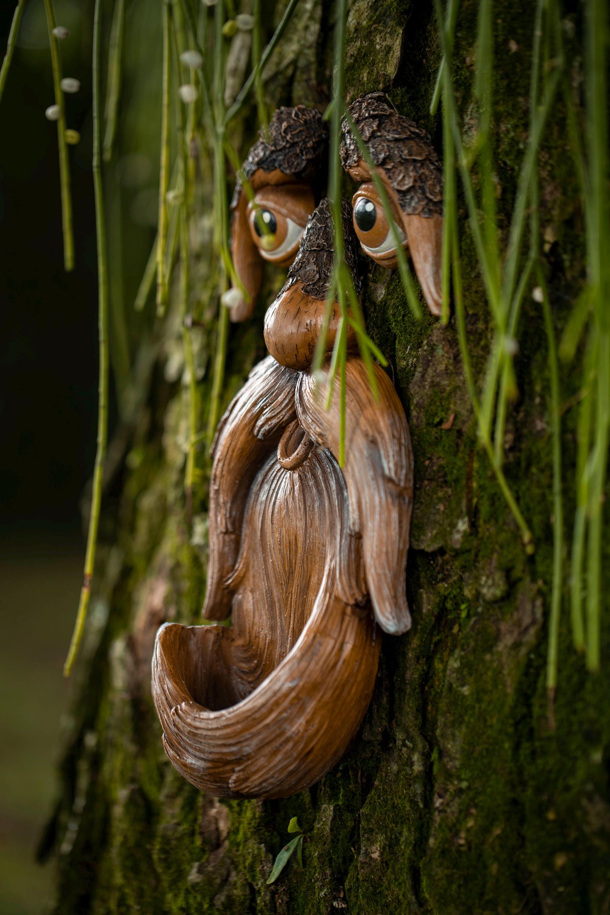 Tree Faces Garden Decor –Tree Hugger Bird Feeder– Yard Art– gift for dad- tree decorations outdoor- Garden Sculpture- Magical face for tree