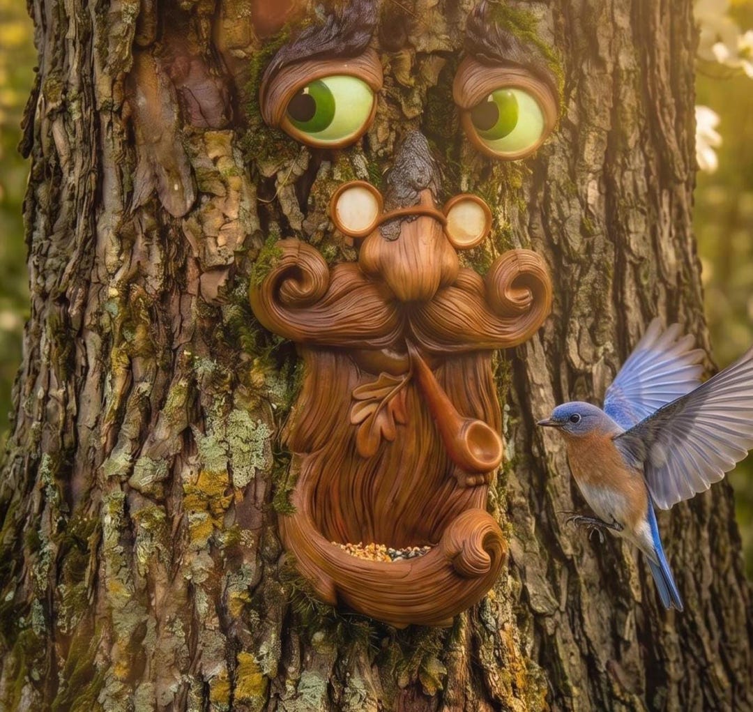 Tree Face Outdoor Decoration – Whimsical Garden Decor, Funny Yard Art ...