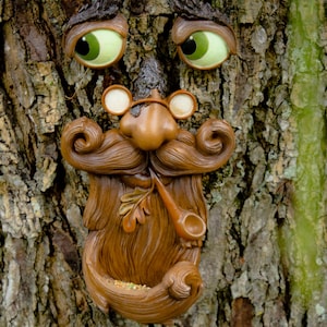 Tree Faces Decor Outdoor – Tree Hugger Yard Art Garden Decoration – Unique Bird Feeders for Outdoors and Indoors – Old Man Tree Art