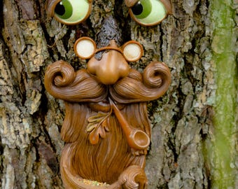 Decorazioni per esterni con facce d'albero - Decorazioni da giardino Tree Hugger - Mangiatoie per uccelli uniche per esterni e interni - Old Man Tree Art