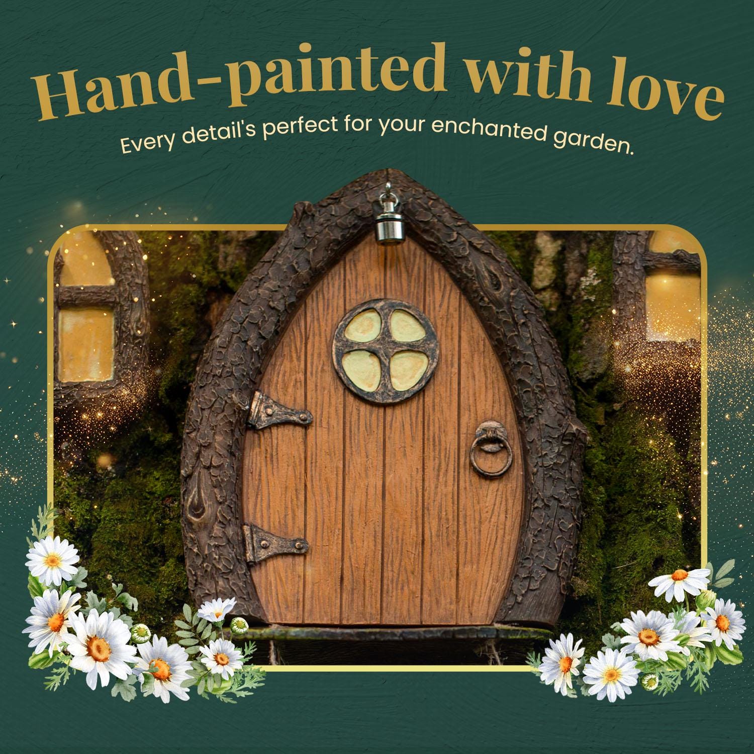 Fairy Door and Windows for Trees Glow in The Dark - Fairy Tree Door- fairy garden- Fairy house - Fairy door for trees- gnome door