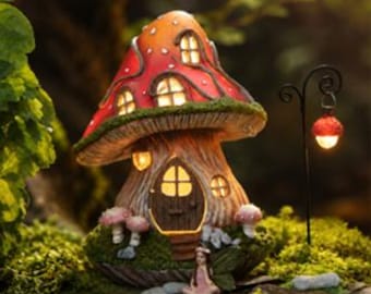Kit per casetta da giardino delle fate a energia solare – Si illumina al buio, 13 pezzi