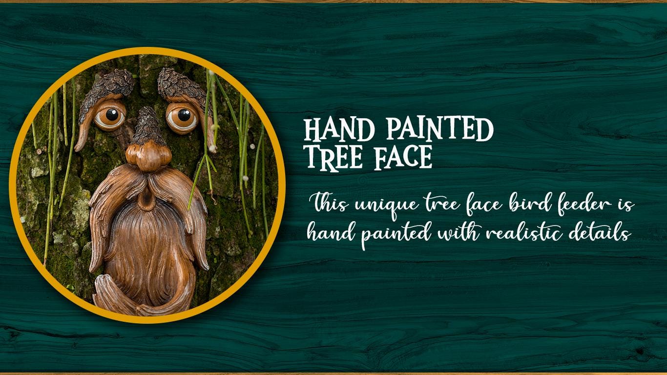 Tree Faces Garden Decor –Tree Hugger Bird Feeder– Yard Art– gift for dad- tree decorations outdoor- Garden Sculpture- Magical face for tree