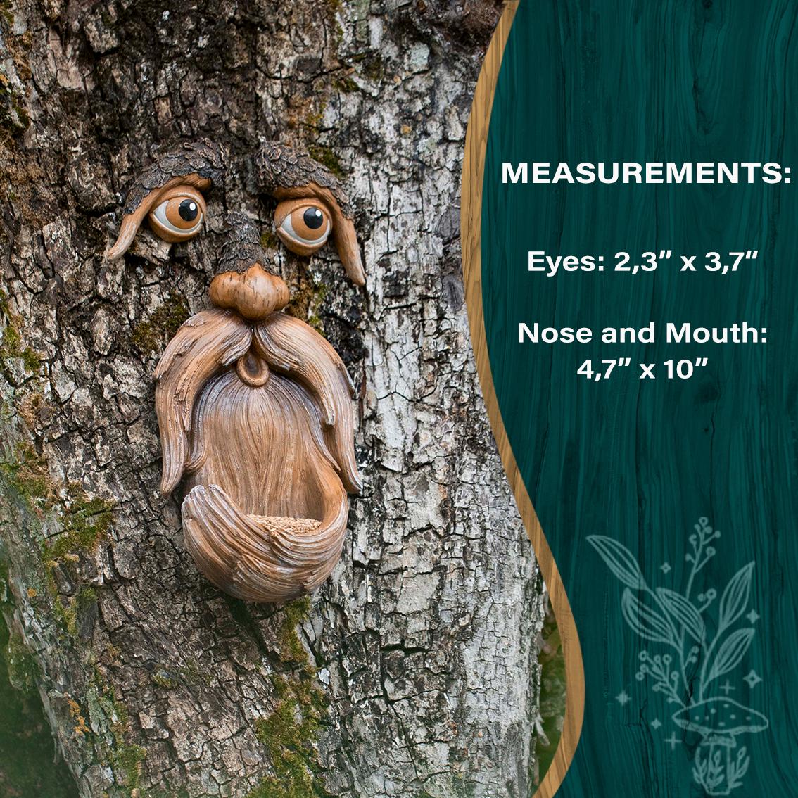 Tree Faces Garden Decor –Tree Hugger Bird Feeder– Yard Art– gift for dad- tree decorations outdoor- Garden Sculpture- Magical face for tree