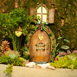 Opening Fairy Door and Windows for Trees – Glow in The Dark - Super Cute gift idea- Fairy garden accesories- Whimsical decor- Outdoor decor