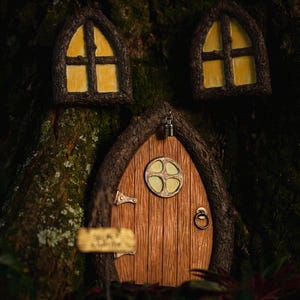 Fairy Door and Windows for Trees Glow in The Dark - Fairy Tree Door- fairy garden- Fairy house - Fairy door for trees- gnome door