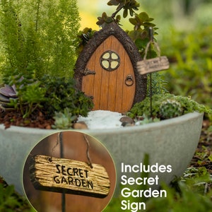 Fairy Door and Windows for Trees Glow in The Dark Fairy Tree Door fairy garden Fairy house Fairy door for trees gnome door image 4