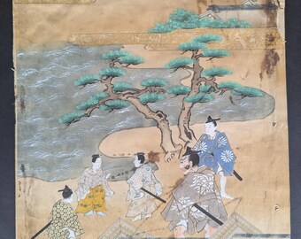Edo Period Japanese Gouache on Paper 19th Century