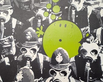T.Wat - Bubbles - Stencil On Canvas Original Street Art Signed