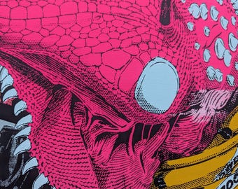 Limited Edition Punk Iguana Screenprint - Street Art, 50x70 cm