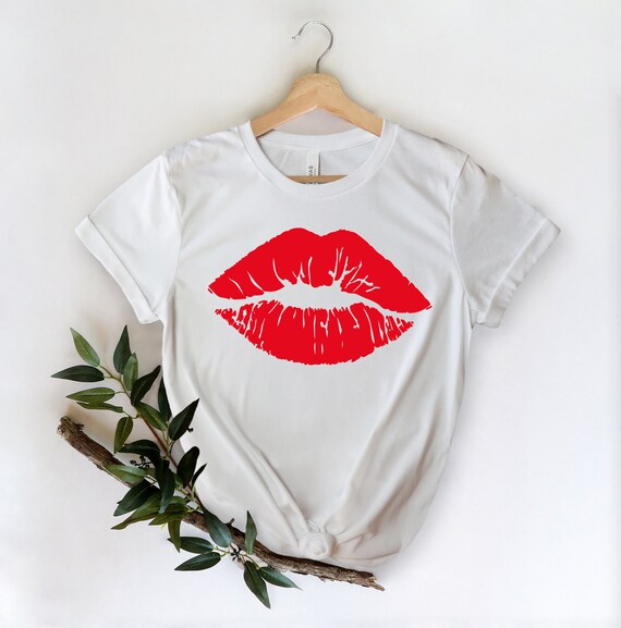 Labios Beso Camisa / Labios Rojos Beso Labios Camisa Camisa Etsy