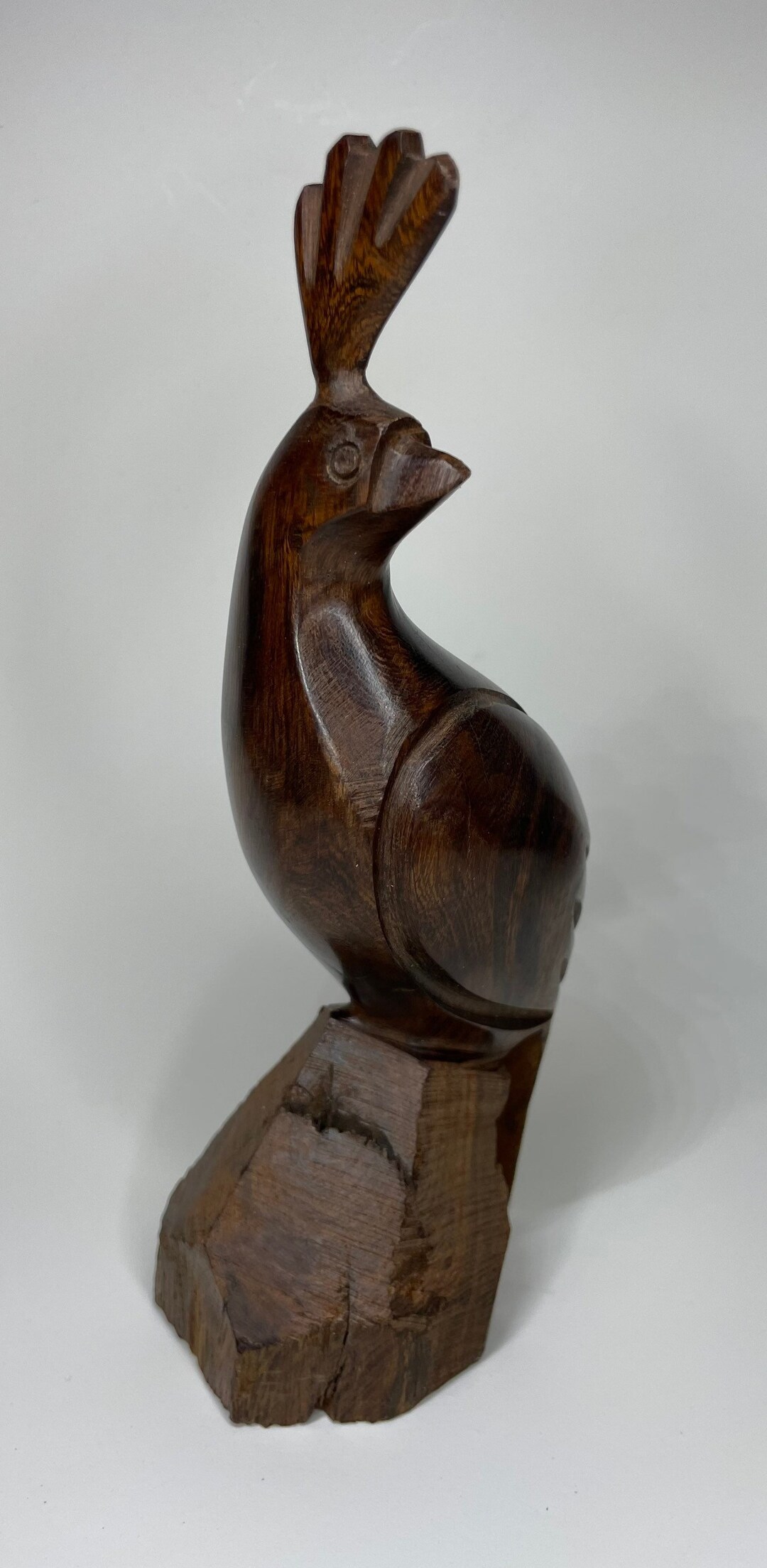 Vintage Carved Wood Quail Statue Unmarked 7.75 Etsy