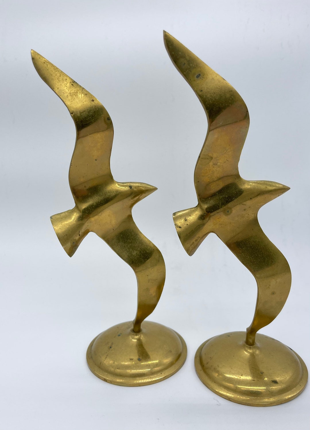 Vintage Brass Bird in Flight Sculpture Pair 9 Etsy