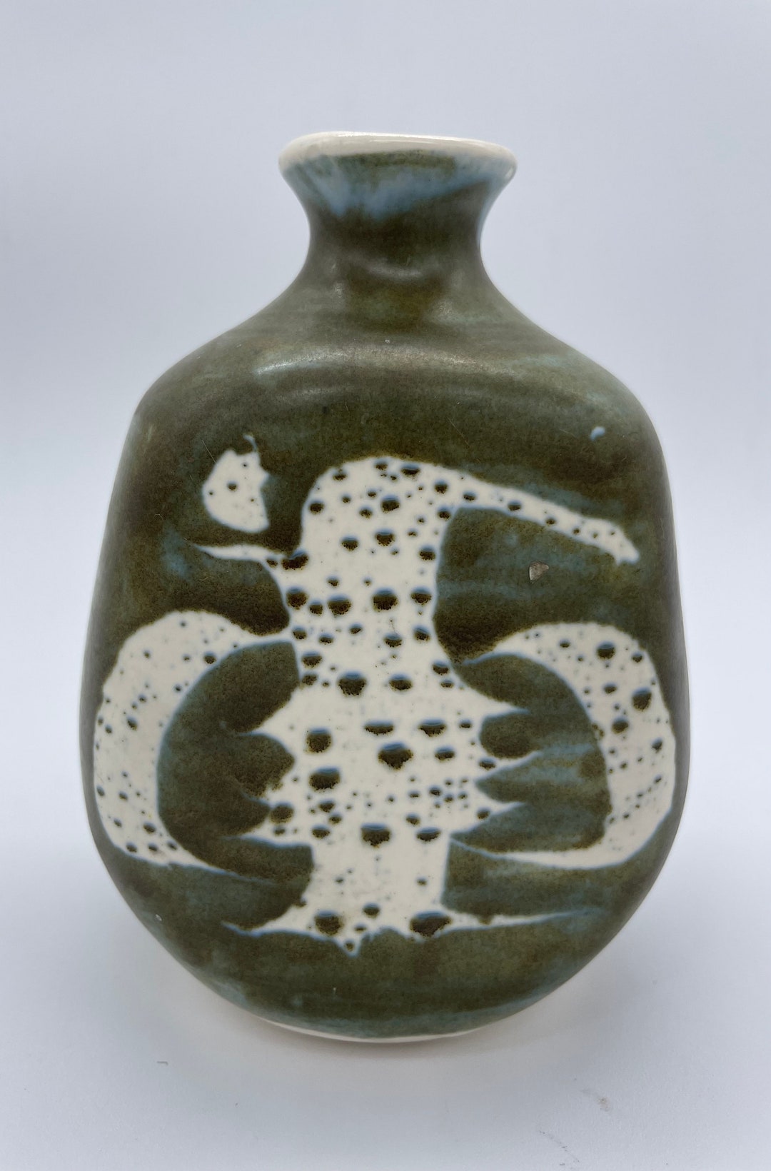 Vintage Aviemore Pottery Studio Scotland Green Vase 5 Etsy